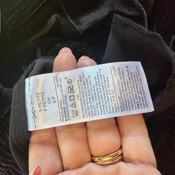 GAP Stretch Velvet Velour Track Pants Trousers Drawstring Size Small Black - Picture 9 of 10